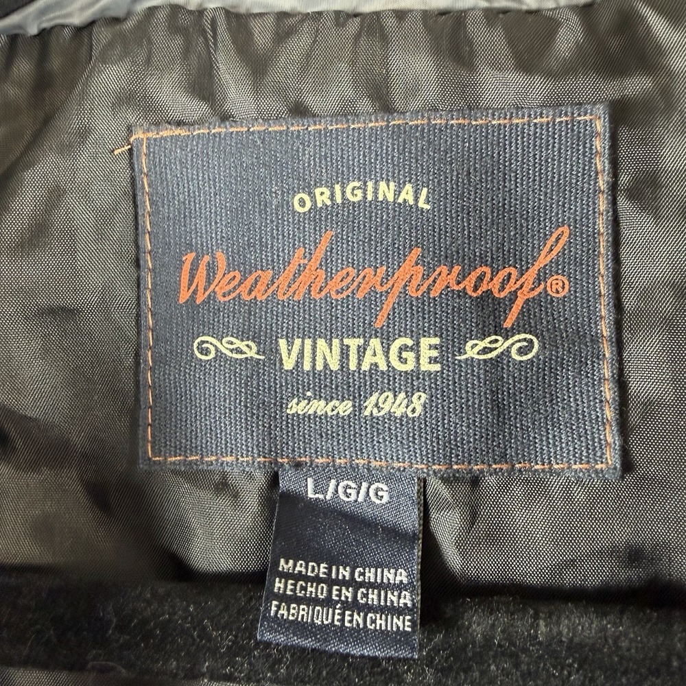 Weatherproof Vintage Men's Diamond Quilted Puffer Vest Gray Size L Cabincore - Picture 3 of 8
